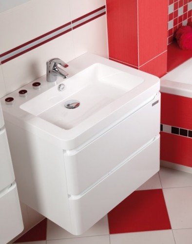 Kúpeľňová skrinka s umývadlom Praya závesná 64x53x48