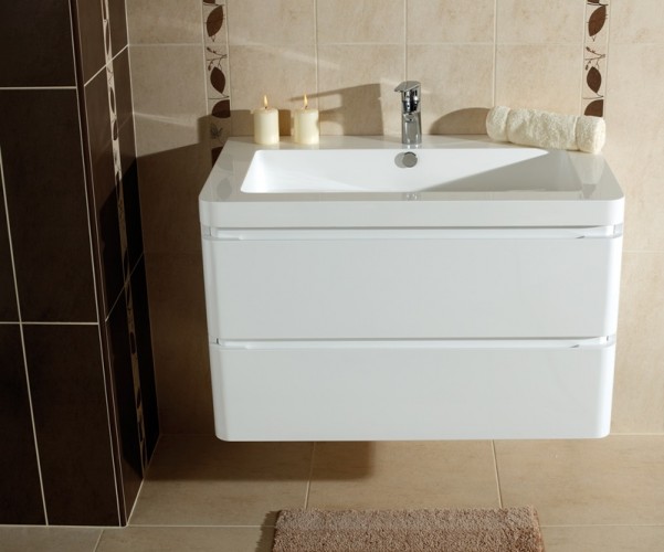 Kúpeľňová skrinka s umývadlom Praya závesná 85x53x48