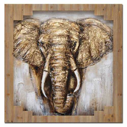 Ručne maľovaný obraz na stenu Elephant (100x100 cm)