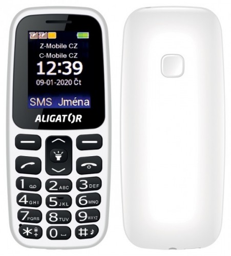 Tlačidlový telefón Aligator A220 biely