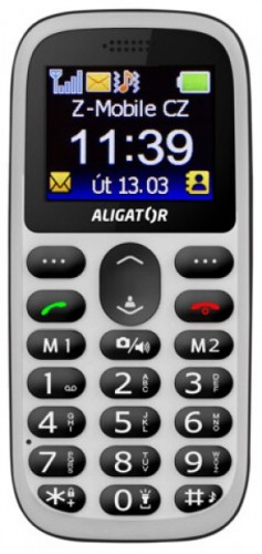Tlačidlový telefón Aligator A510 bielo-čierny