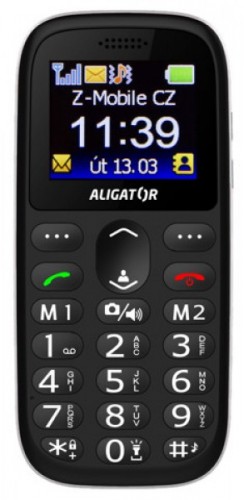 Tlačidlový telefón Aligator A510 čierny