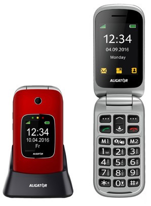 Tlačidlový telefón pre seniorov Aligator V650