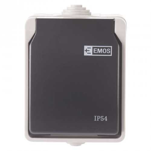 Zásuvka nástenná Emos IP54