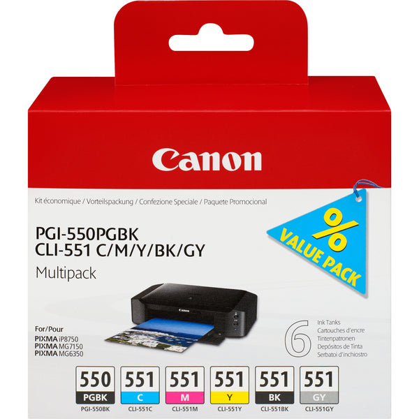 Canon originálny ink PGI-550/CLI-551PGBK/C/M/Y/BK/GY Multipack