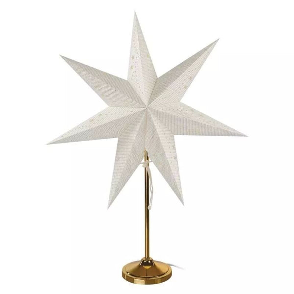 Vianočná hviezda papierová so zlatým stojanom Emos DCAZ15
