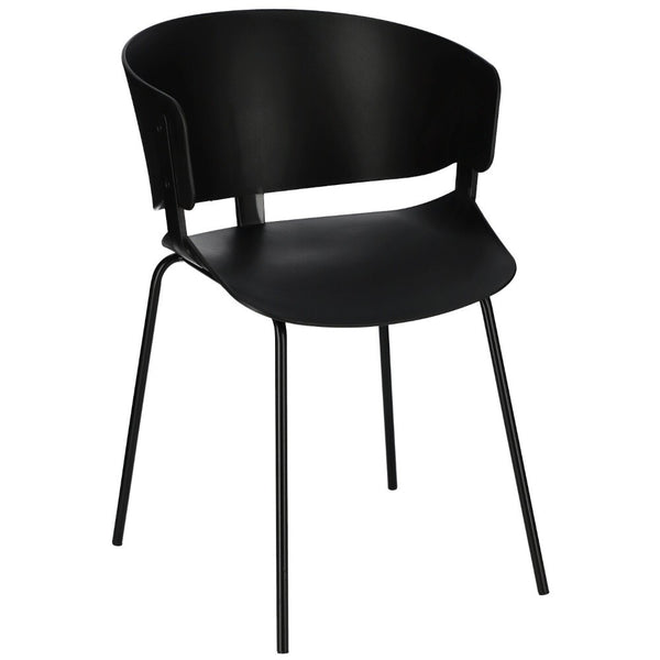 Plastová jedálenská stolička Greta čierna