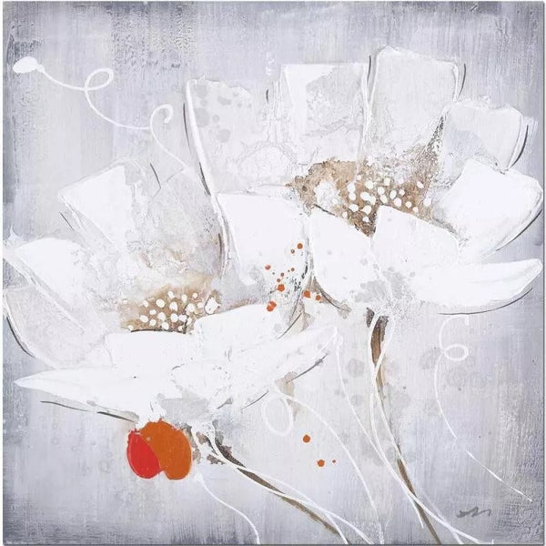 Ručne maľovaný obraz Biele Kvety PB345 StarDeco
