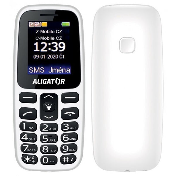 Tlačidlový telefón Aligator A220 biely POUŽITÉ