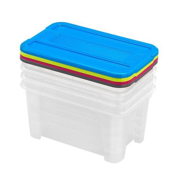 Plastové úložné boxy s vekom HEIDRUN TEXBOX 4x4